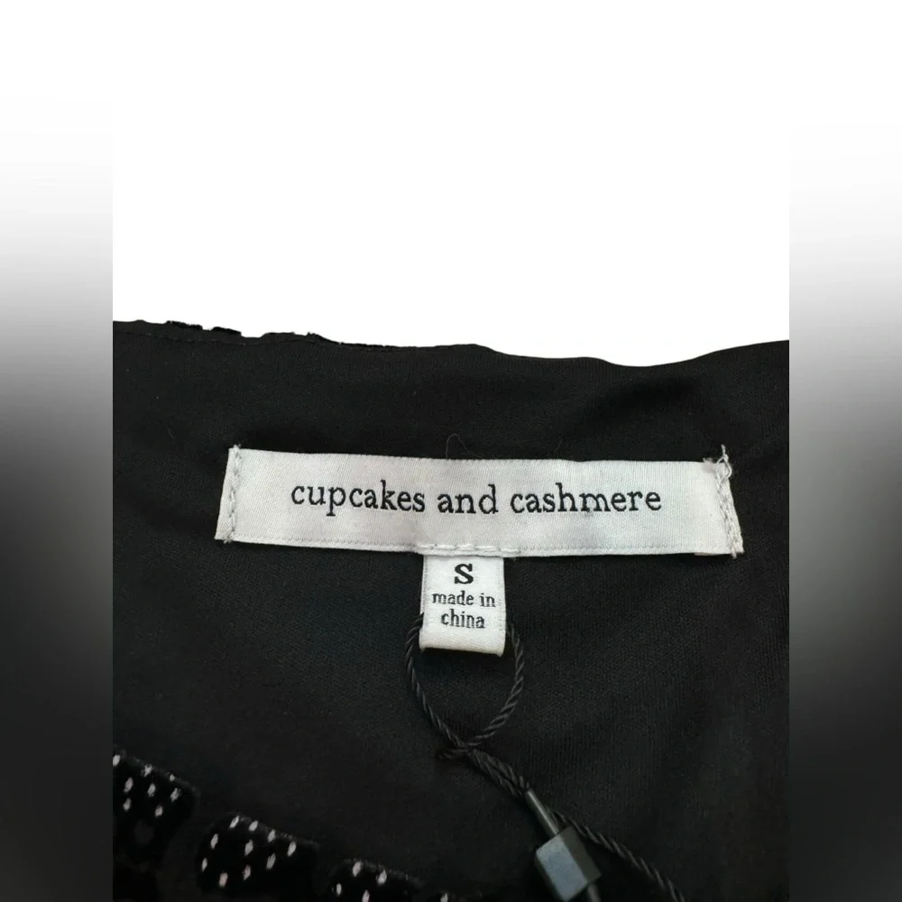 Cupcakes & Cashmere Janna Velvet Mini Dress Bell Sleeve S NWT